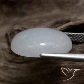 Jadéite Gris moyen naturelle ovale, 8.74 ct, Translucide
