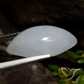 Jadéite Gris léger naturelle Marquise, 6.90 ct, Translucide