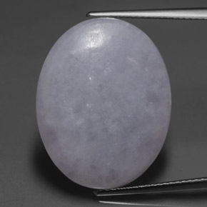 Jadéite bleue naturelle coupe ovale, 20,64 ct, translucide