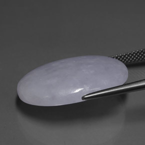 Jadéite bleue naturelle coupe ovale, 20,64 ct, translucide