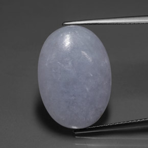 Jadéite bleue naturelle coupe ovale, 14,80 ct, translucide