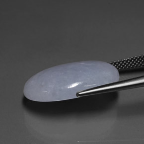 Jadéite bleue naturelle coupe ovale, 14,80 ct, translucide
