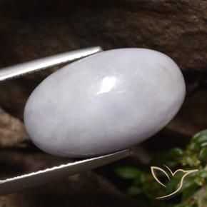 Jadéite Gris naturelle ovale, 14.38 ct, Translucide