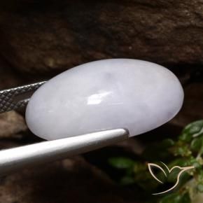 Jadéite Gris naturelle ovale, 14.38 ct, Translucide