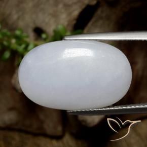 Jadéite Gris léger naturelle ovale, 17.61 ct, Translucide