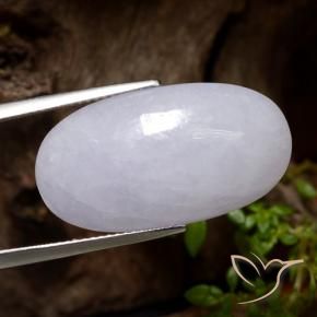 Jadéite Gris naturelle ovale, 22.77 ct, Translucide