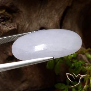 Jadéite Gris naturelle ovale, 22.77 ct, Translucide