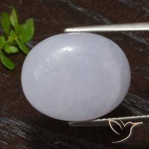 Jadéite Gris naturelle ovale, 13.41 ct, Translucide