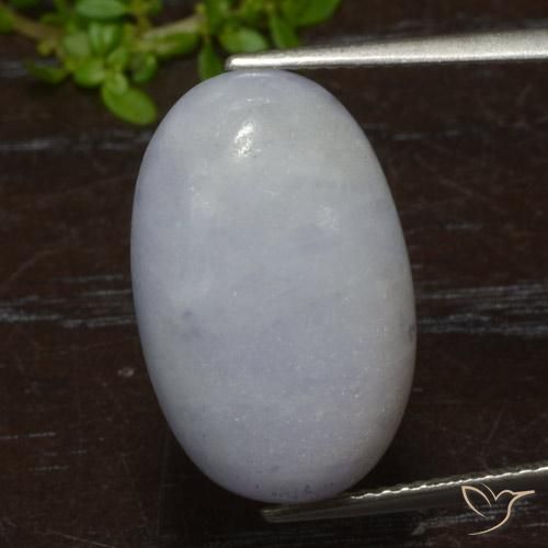 Jadéite Gris léger naturelle ovale, 17.35 ct, Translucide