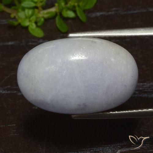 Jadéite Gris léger naturelle ovale, 17.35 ct, Translucide