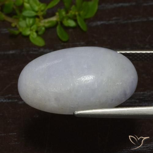Jadéite Gris léger naturelle ovale, 17.35 ct, Translucide