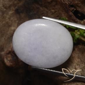 Jadéite Gris naturelle ovale, 13.14 ct, Translucide