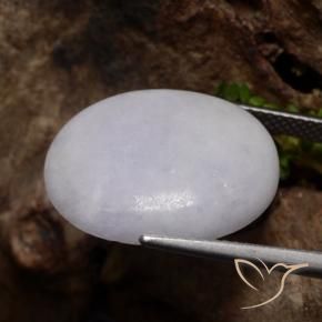Jadéite Gris naturelle ovale, 13.14 ct, Translucide