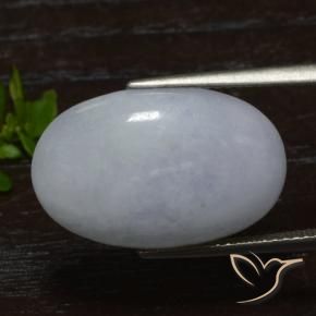 Jadéite Gris léger naturelle ovale, 15.02 ct, Translucide