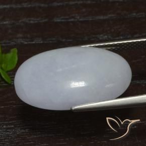 Jadéite Gris léger naturelle ovale, 15.02 ct, Translucide