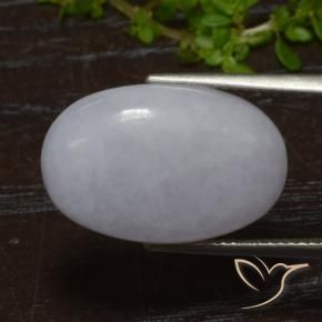 Jadéite Gris naturelle ovale, 14.16 ct, Translucide