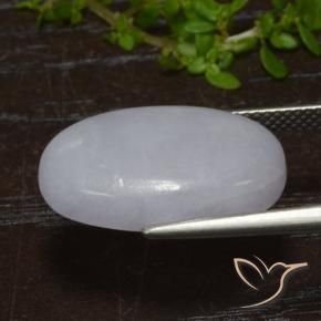 Jadéite Gris naturelle ovale, 14.16 ct, Translucide