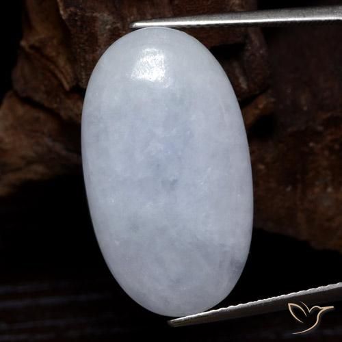 Jadéite Gris bleuâtre léger naturelle ovale, 19.54 ct, Opaque
