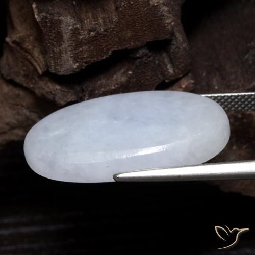 Jadéite Gris bleuâtre léger naturelle ovale, 19.54 ct, Opaque