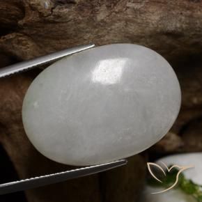 Jadéite Gris moyen naturelle ovale, 38.19 ct, Translucide