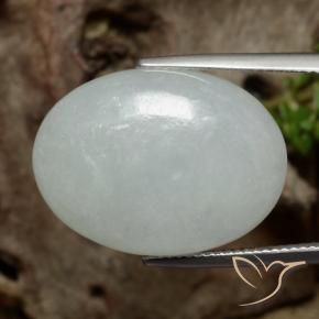 Jadéite Gris moyen naturelle ovale, 24.90 ct, Translucide
