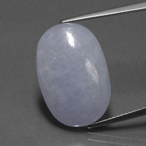 Jadéite bleue naturelle coupe ovale, 17,68 ct, translucide