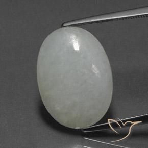 Jadéite Gris moyen naturelle ovale, 8.42 ct, Opaque