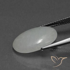 Jadéite Gris moyen naturelle ovale, 8.42 ct, Opaque