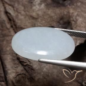 Jadéite Gris bleuâtre naturelle ovale, 9.95 ct, Translucide