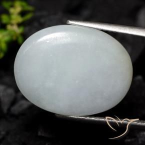 Jadéite Gris léger naturelle ovale, 12.63 ct, Translucide
