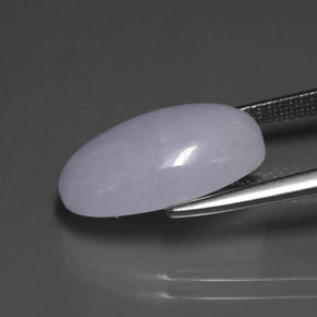 Jadéite bleue naturelle coupe ovale, 8,65 ct, opaque