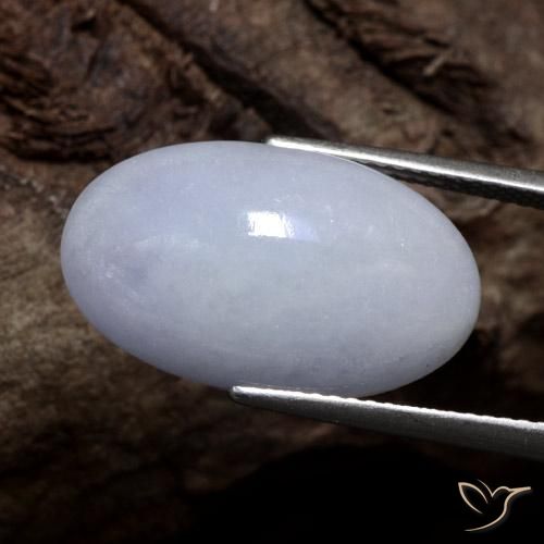 Jadéite Gris léger naturelle ovale, 11.00 ct, Translucide