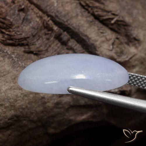 Jadéite Gris léger naturelle ovale, 11.00 ct, Translucide