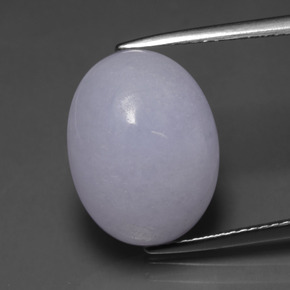 Jadéite bleue naturelle coupe ovale, 11,64 ct, translucide