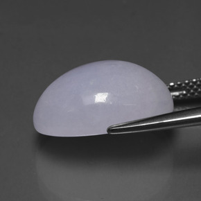 Jadéite bleue naturelle coupe ovale, 11,64 ct, translucide