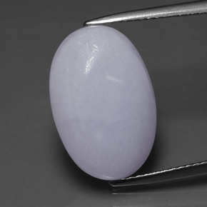 Jadéite bleue naturelle coupe ovale, 8,74 ct, translucide