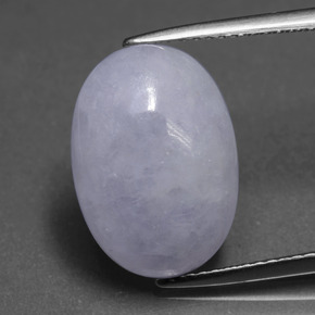 Jadéite bleue naturelle coupe ovale, 7,84 ct, translucide
