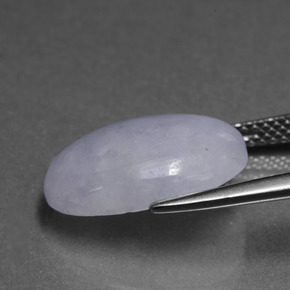 Jadéite bleue naturelle coupe ovale, 7,84 ct, translucide