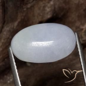 Jadéite Gris léger naturelle ovale, 5.14 ct, Translucide