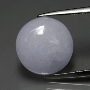 Jadéite bleue naturelle coupe roude, 6,78 ct, translucide