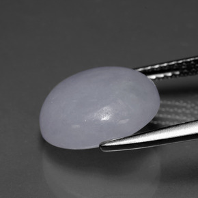 Jadéite bleue naturelle coupe roude, 6,78 ct, translucide
