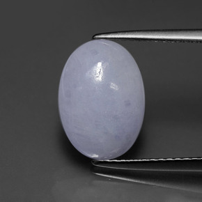 Jadéite bleue naturelle coupe ovale, 4,23 ct, translucide