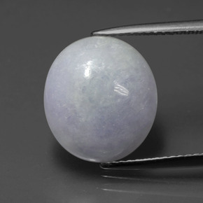Jadéite bleue naturelle coupe ovale, 6,53 ct, translucide
