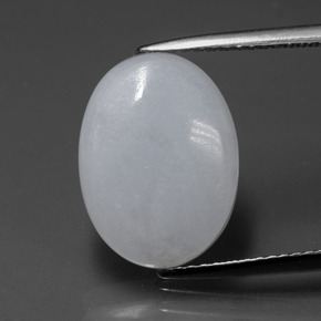 Jadéite bleue naturelle coupe ovale, 4,62 ct, translucide