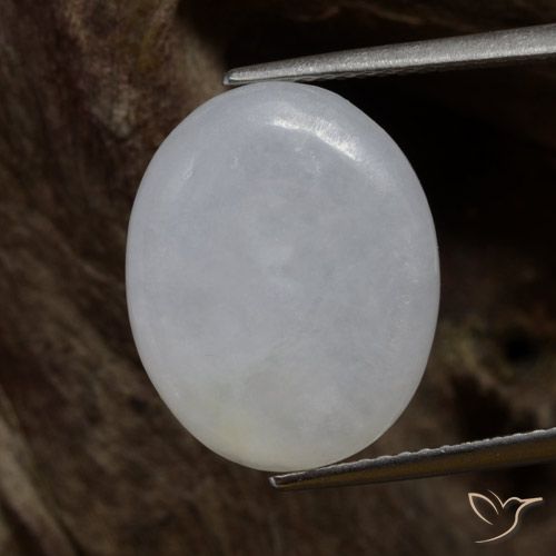 Jadéite Gris moyen naturelle ovale, 7.87 ct, Translucide