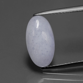 Jadéite bleue naturelle coupe ovale, 2,81 ct, opaque