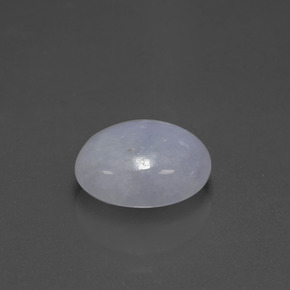 Jadéite bleue naturelle coupe ovale, 2,72 ct, translucide