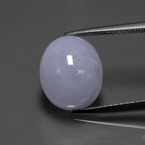 Jadéite bleue naturelle coupe ovale, 7,88 ct, opaque