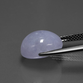 Jadéite bleue naturelle coupe ovale, 7,88 ct, opaque
