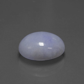 Jadéite bleue naturelle coupe ovale, 6,60 ct, opaque